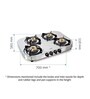 Glen 1045 4 Burner Gas Stove with Brass Burners and High Flame