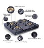 Glen 1041 GT 4 Burner Gas Stove with Forged Brass Burner in Black Colour