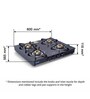 Glen 1041 GT 4 Burner Gas Stove with Forged Brass Burner in Black Colour