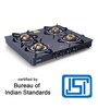 Glen 1041 GT 4 Burner Gas Stove with Forged Brass Burner in Black Colour
