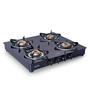 Glen 1043 GT 4 Burner Gas Stove with Brass Burner in Black Colour