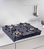 Glen 1043 GT 4 Burner Gas Stove with Brass Burner in Black Colour