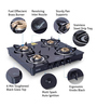 Glen 1043 GT 4 Burner Gas Stove with Brass Burner in Black Colour