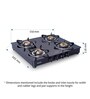 Glen 1043 GT 4 Burner Gas Stove with Brass Burner in Black Colour