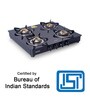 Glen 1043 GT 4 Burner Gas Stove with Brass Burner in Black Colour