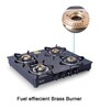 Glen 1043 GT 4 Burner Gas Stove with Brass Burner in Black Colour