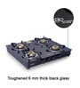 Glen 1043 GT 4 Burner Gas Stove with Brass Burner in Black Colour