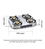 Glen 1044 SS BB 4 Burner Gas Stove with Modern Soft Looks