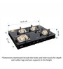 Glen 1048 SQ BL 4 Burner Gas Stove with Glass Top and Forged Brass Burners in Black Colour