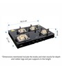 Glen 4 Burner Glass Black Cooktop 1048 SQ BL with Forged Brass Burners and Auto Ignition