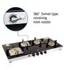 Glen 4 Burner Glass Cooktop 1049 SQ GT with Forged Brass Burners and Auto Ignition