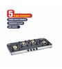 Glen 4 Burner Glass Gas Stove 1049 GT with Forged BB and Matt SS drip tray