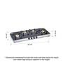 Glen 4 Burner Glass Gas Stove 1049 GT with Forged BB and Matt SS drip tray