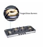 Glen 4 Burner Glass Gas Stove 1049 GT with Forged BB and Matt SS drip tray