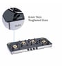 Glen 4 Burner Glass Gas Stove 1049 GT with Forged BB and Matt SS drip tray