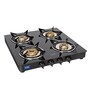 Glen 1040 GT XL Junior 4 Burner LPG Gas Stove with Brass Burners in Black Colour