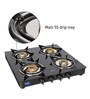 Glen 1040 GT XL Junior 4 Burner LPG Gas Stove with Brass Burners in Black Colour