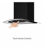 Glen 60cm 1200 m3/hr Wall Mounted Curved Glass Auto Clean Chimney with Motion Sensor