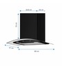 Glen 60cm 1200 m3/hr Wall Mounted Curved Glass Auto Clean Chimney with Motion Sensor