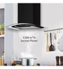 Glen 60cm 1200 m3/hr Wall Mounted Curved Glass Auto Clean Chimney with Motion Sensor