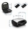 Glen 750W Electric Multi Snack Maker with 3 sets of Sandwich, Grill & Waffle