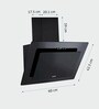 Glen 6079 1000 M3/H Designer Ductless Black Glass Push Button Chimney