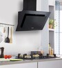 Glen 6079 1000 M3/H Designer Ductless Black Glass Push Button Chimney