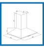Glen Electric 6054 BL60DX 60cm 1250 m3/h Kitchen Pyramid Chimney