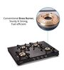 Glen Four Burner LPG Stove 1044 GT Black with Brass Burner