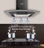 Glen 6071 1000 M3/H Black EX Kitchen Chimney with Baffle Filter