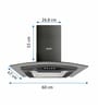 Glen 6071 1000 M3/H Black EX Kitchen Chimney with Baffle Filter