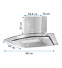 Glen 6071 EX 1000 M3/H Kitchen Chimney with Baffle Filter