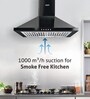 Glen 6050 DX 60cm 1000 M3/H Pyramid Kitchen Chimney Junior in Black Colour