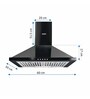 Glen 6050 DX 60cm 1000 M3/H Pyramid Kitchen Chimney Junior in Black Colour
