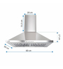 Glen 6050 DX 60cm 1000 M3/H Pyramid Kitchen Chimney 6050 Junior DX Stainless Steel