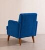 Glider Arm Chair In Blue Velvet Colour