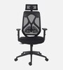 Glider Breathable Mesh Ergonomic Chair in Black Colour with Headrest