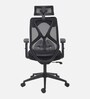 Glider Breathable Mesh Ergonomic Chair in Black Colour with Headrest