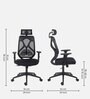 Glider Breathable Mesh Ergonomic Chair in Black Colour with Headrest