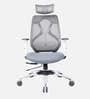 Glider Breathable Mesh Ergonomic Chair in Grey Colour with headrest