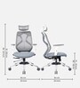 Glider Breathable Mesh Ergonomic Chair in Grey Colour with headrest