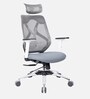 Glider Breathable Mesh Ergonomic Chair in Grey Colour with headrest