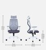 Glider Breathable Mesh  Ergonomic Chair In White And Grey Colour
