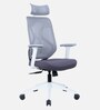 Glider Breathable Mesh  Ergonomic Chair In White And Grey Colour