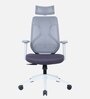 Glider Breathable Mesh  Ergonomic Chair In White And Grey Colour