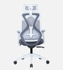 Glider Breathable Mesh  Ergonomic Chair In White And Grey Colour