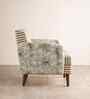 Glider Teak Wood Arm Chair in Geometric Printed Fabric