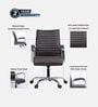 Global Leatherette Low Black Office Chair in Brown Colour