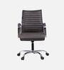 Global Leatherette Low Black Office Chair in Brown Colour