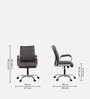 Global Leatherette Low Black Office Chair in Brown Colour